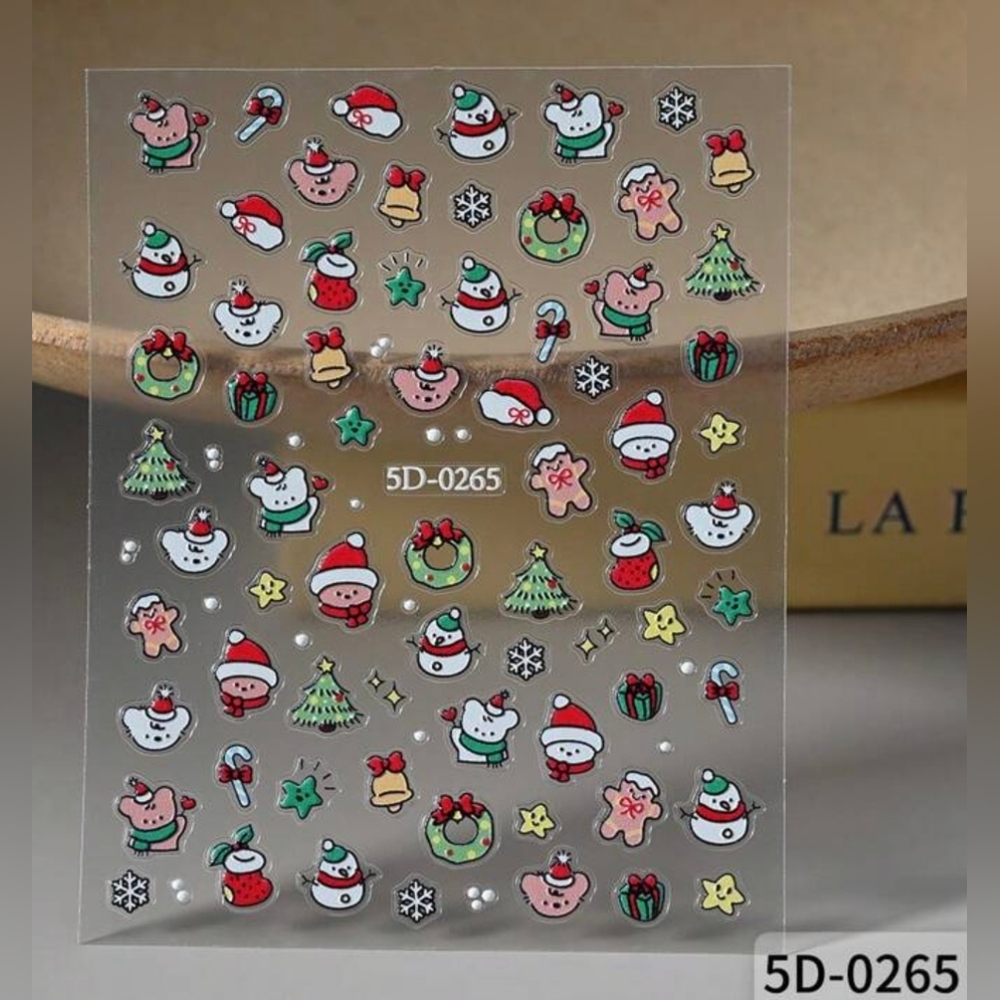 Christmas Nail Art Stickers 3 Sheets Buyer's Choice-NIP - Picture 9 of 14